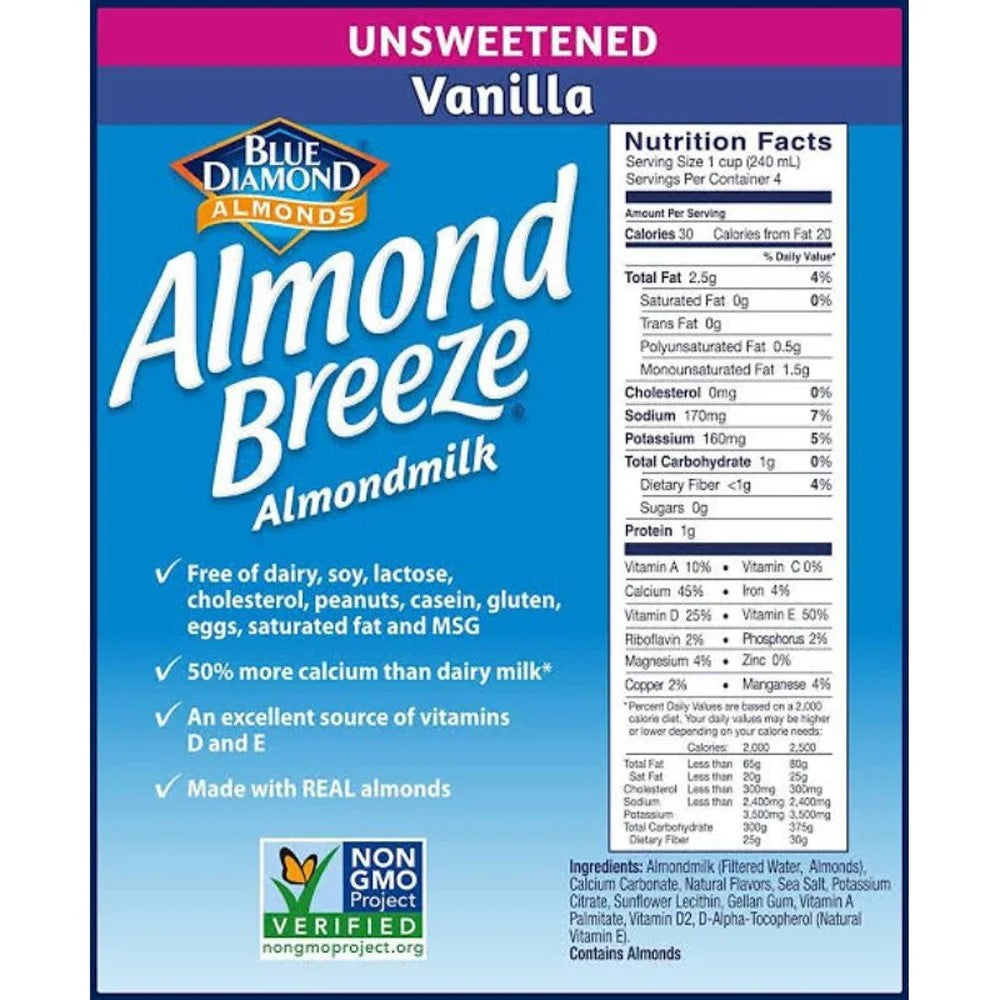 Almond Breeze Almond Unsweetened Milk 946ml