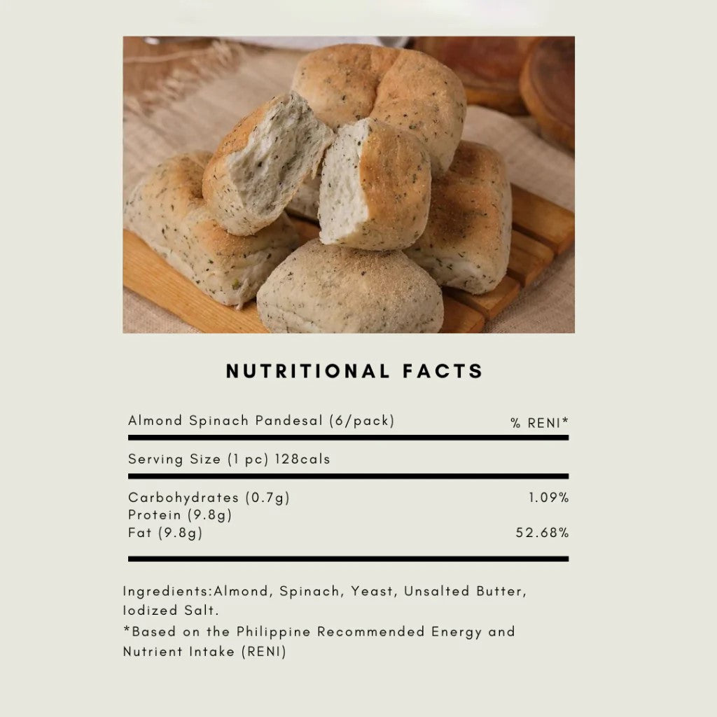 Almond Spinach Pandesal 6pcs
