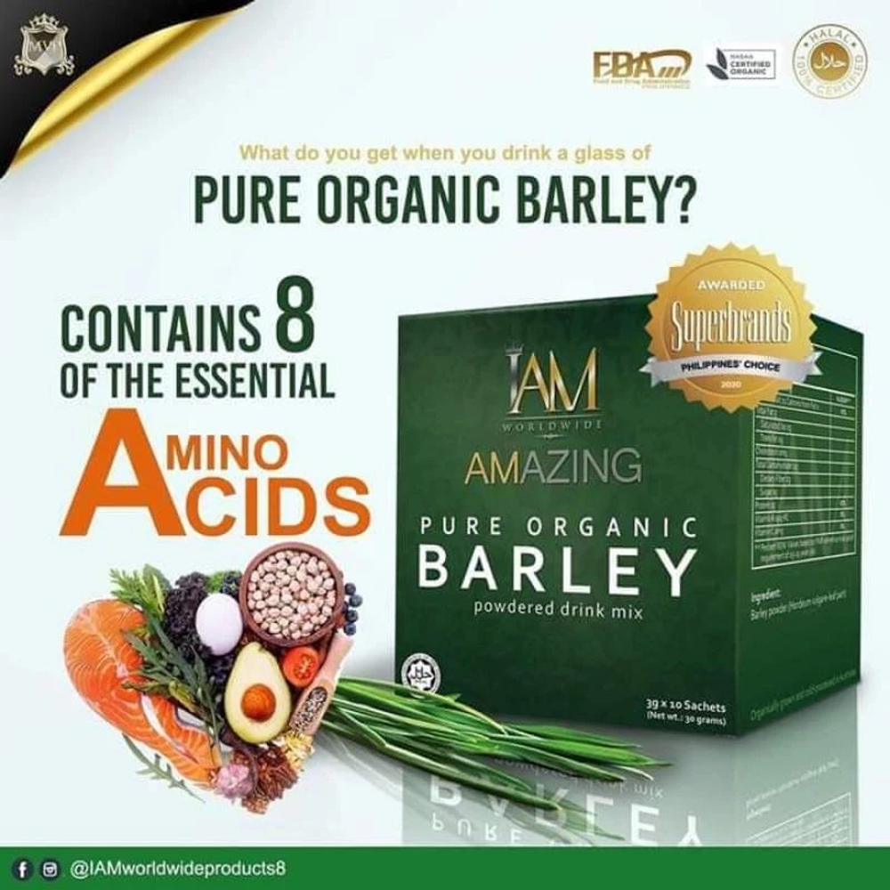 I AM Amazing Pure Organic Barley 10 Sachets