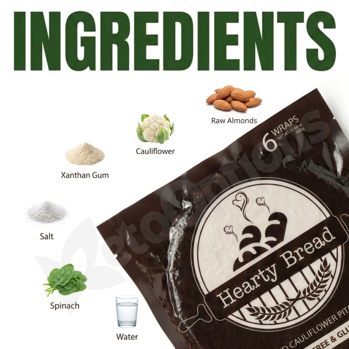 Almond Cauliflower Pita Wrap 6pcs/Pack