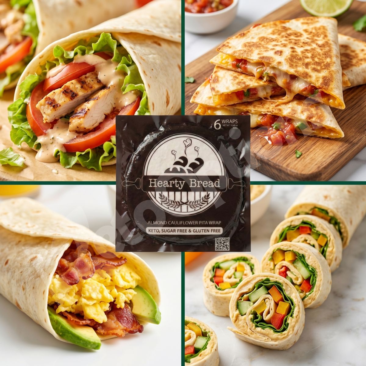 Almond Cauliflower Pita Wrap 6pcs/Pack