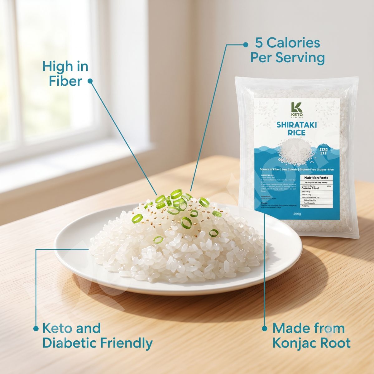 Wet Shirataki Rice 200g (Konjac)