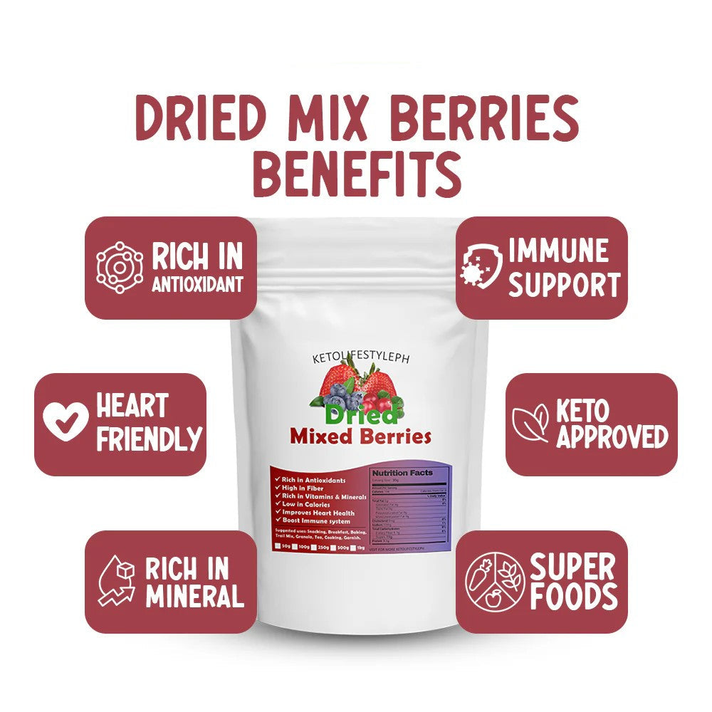 Dried Mixed Berries (Strawberries/Blueberries/Cranberries)