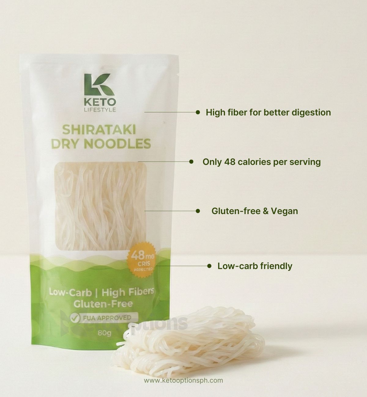 Shirataki Dry Noodles, 80g (Konjac)